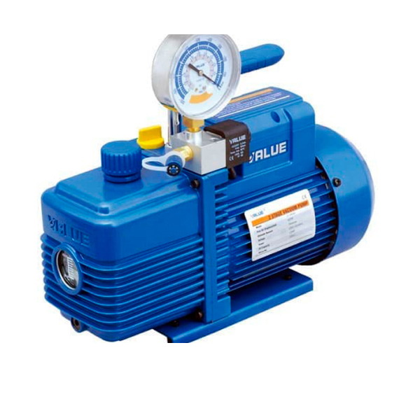 Насос вакуумный (2-ступ. 100 л/мин) с вакумметром и солен. вентилем SV235 (AFrost)