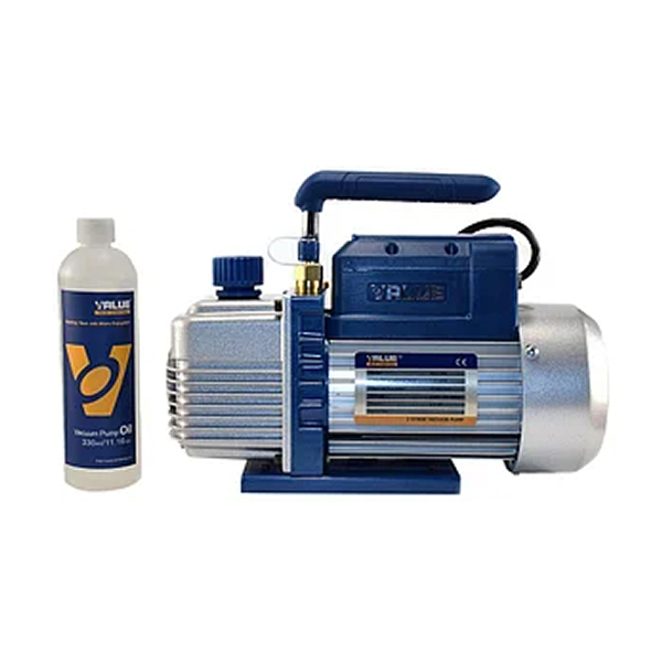 Насос вакуумный (2-ступ. 340 л/мин) с вакумметром и солен. вентилем VP2100 (Yangyi)